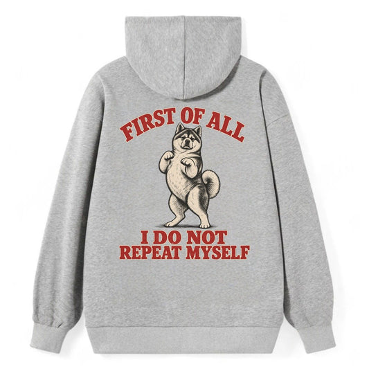 Akita Dog Declarations Classic Pullover Hoodie – Grey