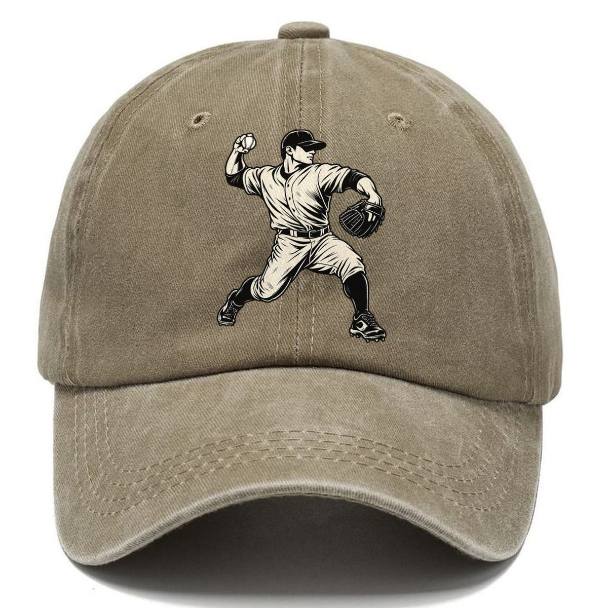 Baseball Pitcher Stride Global Sports Ink Figures Classic Cap – Warm Sand