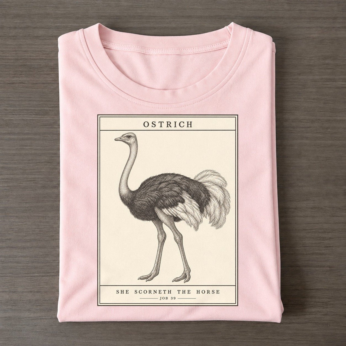 Ostrich Specimen Plate Creature Canticle Classic T-shirt – Pink