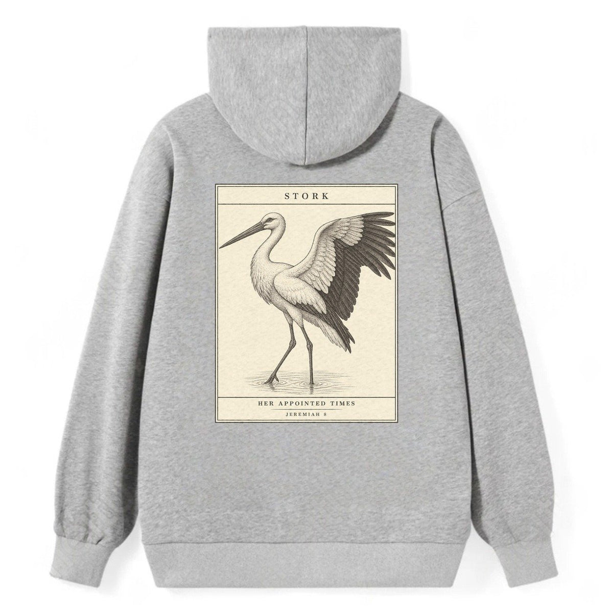 Stork Specimen Plate Creature Canticle Classic Pullover Hoodie – Grey