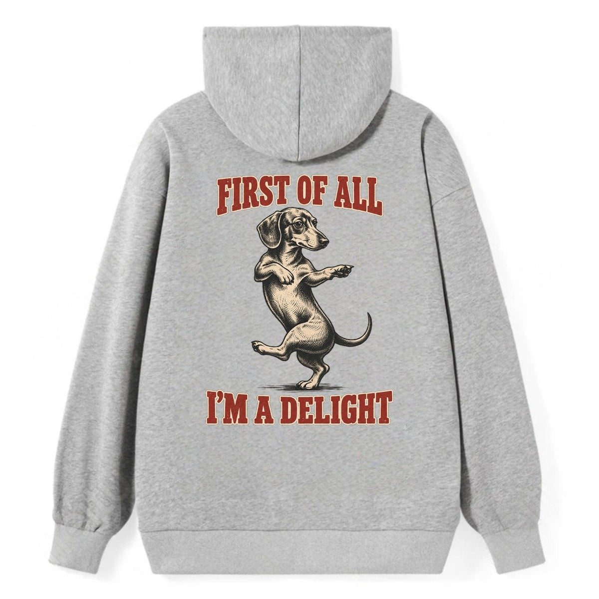 Dachshund Dog Declarations Classic Pullover Hoodie – Grey