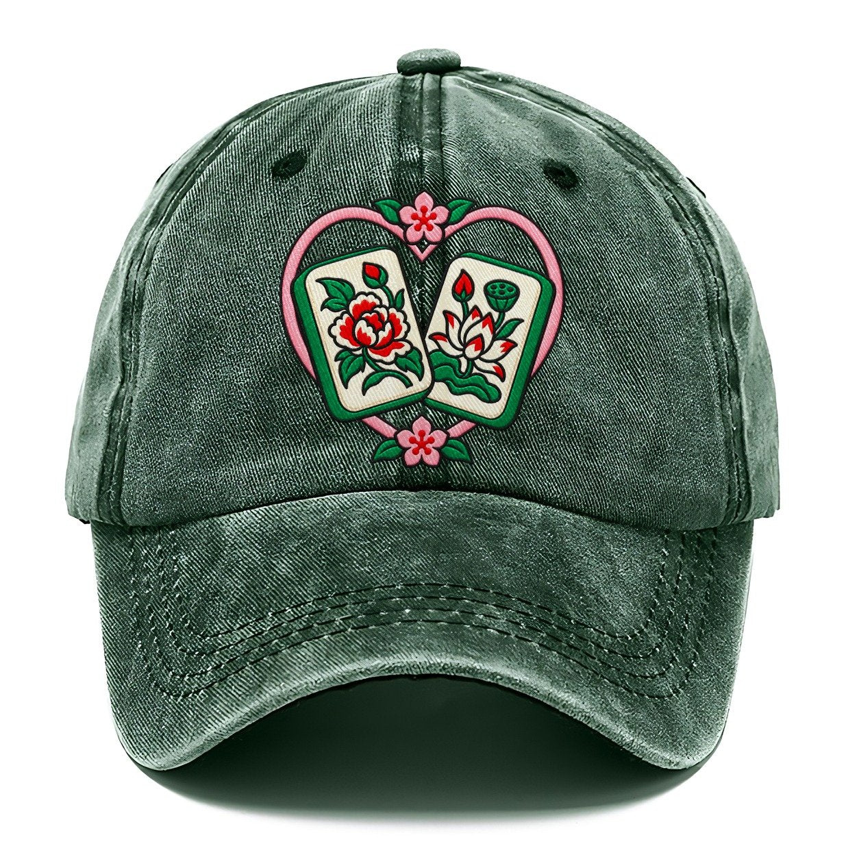 Lucky Pair Mahjong Game Night Classic Cap – Forest Mist