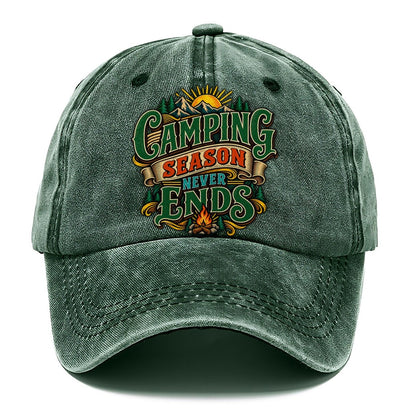 Camping Season Never Ends Retired Living Classic Cap – Forest Mist