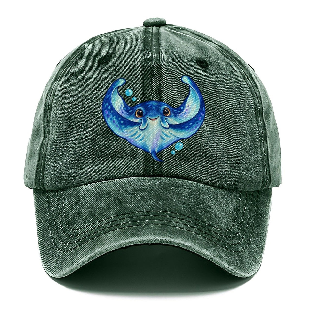 Manta Ray Wing Hug Sea Sprite Classic Cap – Forest Mist