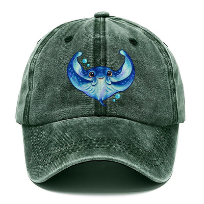 Manta Ray Wing Hug Sea Sprite Classic Cap – Forest Mist