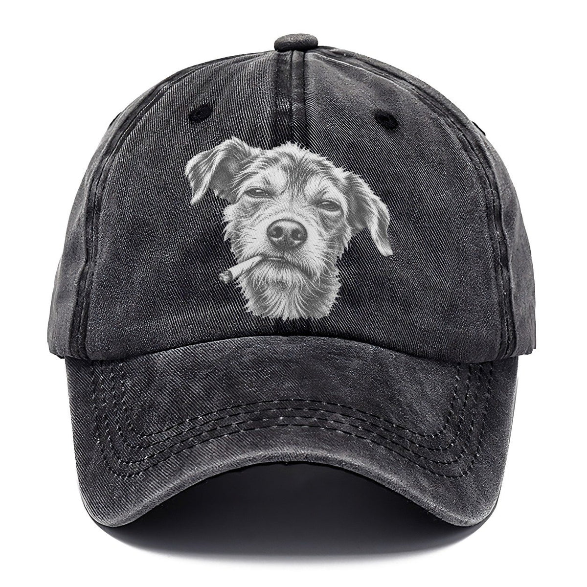 Mixed Breed Mutt A Loosely Hand Rolled Cigarette Smoking Dogs Smoking Dogs Portraits Classic Cap – Graphite