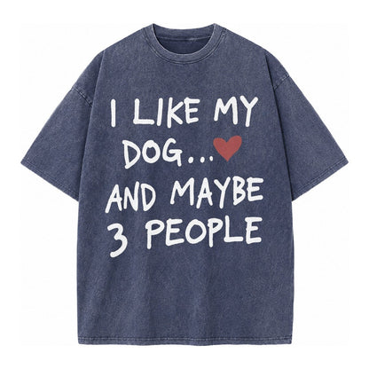 Dog Maybe 3 People Vintage T-shirt – Blue