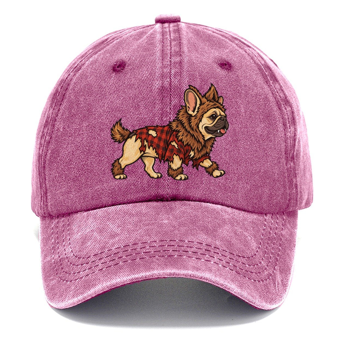 One French Bulldog In Halloween Costume Werewolf With Tufted Fur Patches And Small Fangs Halloween Dog Parade Classic Cap – Dusty Rose