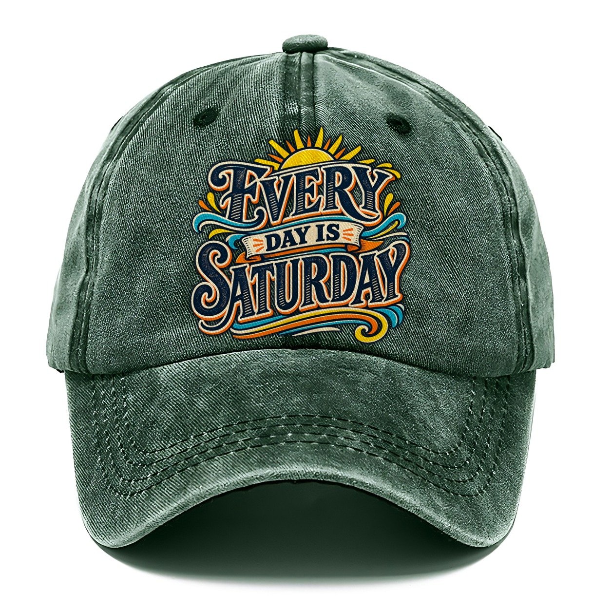 Every Day Is Saturday Retired Living Classic Cap – Forest Mist