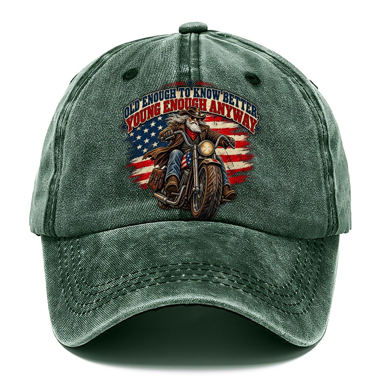 Old Enough To Know Better Young Enough Anyway Old Man Strong Classic Cap – Forest Mist
