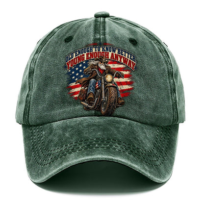Old Enough To Know Better Young Enough Anyway Old Man Strong Classic Cap – Forest Mist
