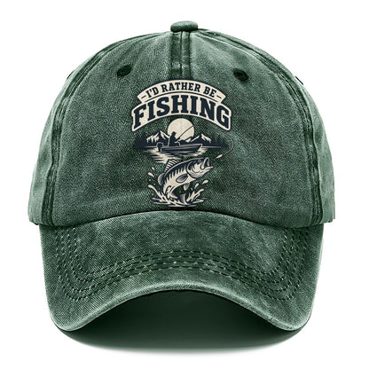 Rather Be Fishing Fishing Elegant Classic Cap – Forest Mist