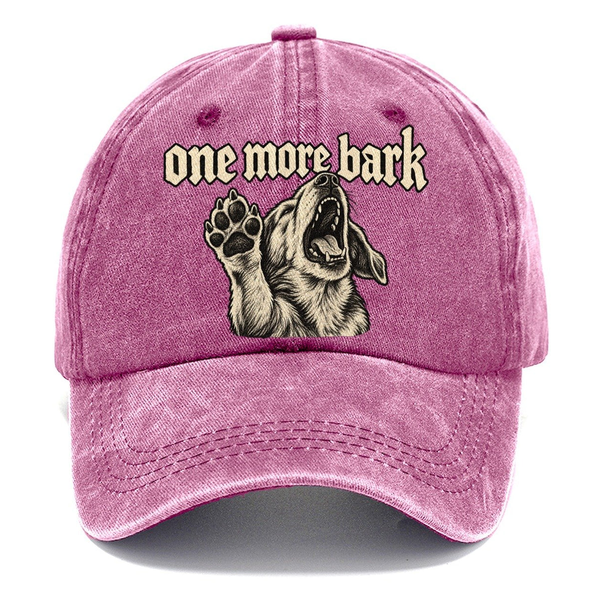 A Dog Head Mid Howl With One Front Paw Raised To The Viewer Bark For Me Classic Cap – Dusty Rose
