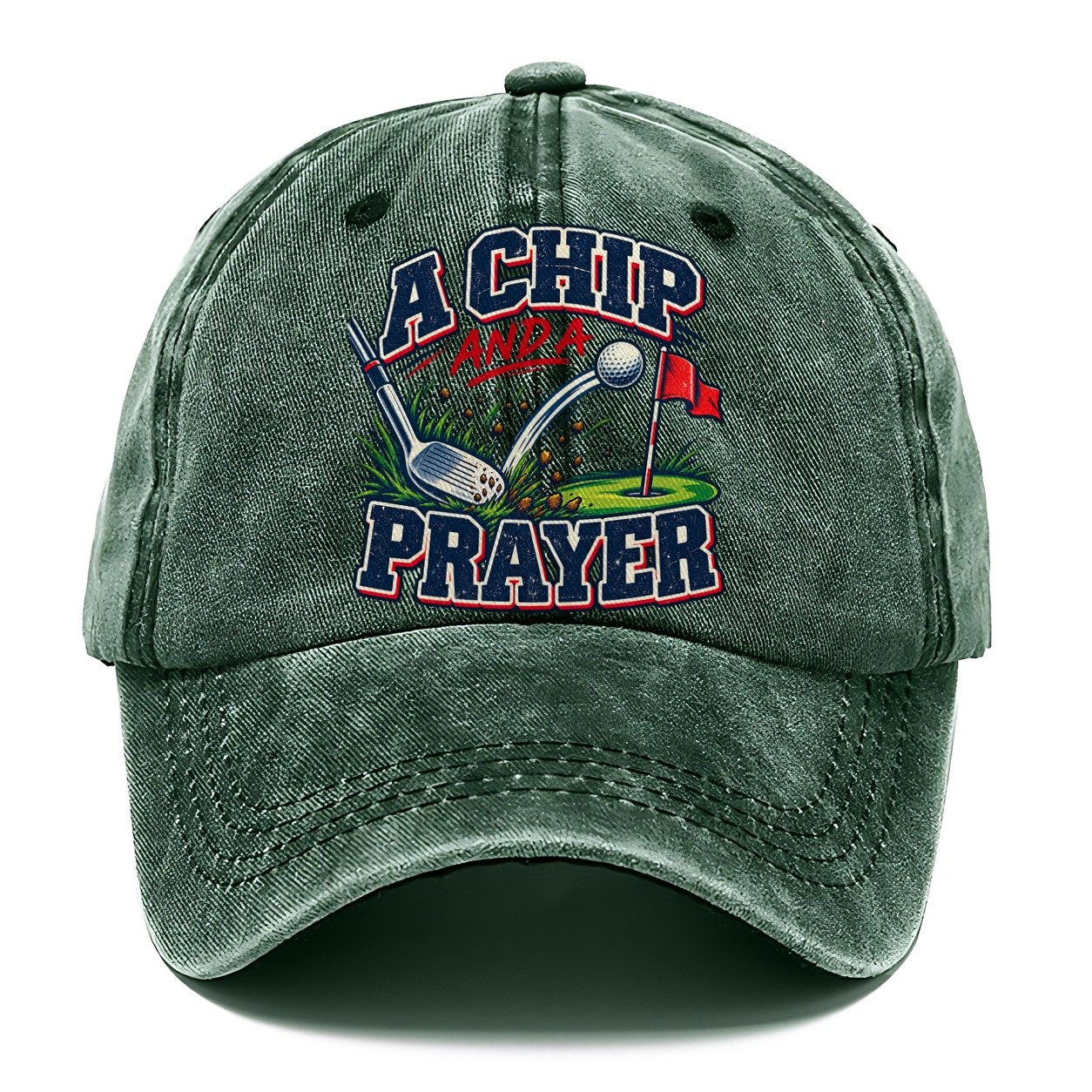 A Chip And A Prayer Golf Life Classic Cap – Forest Mist
