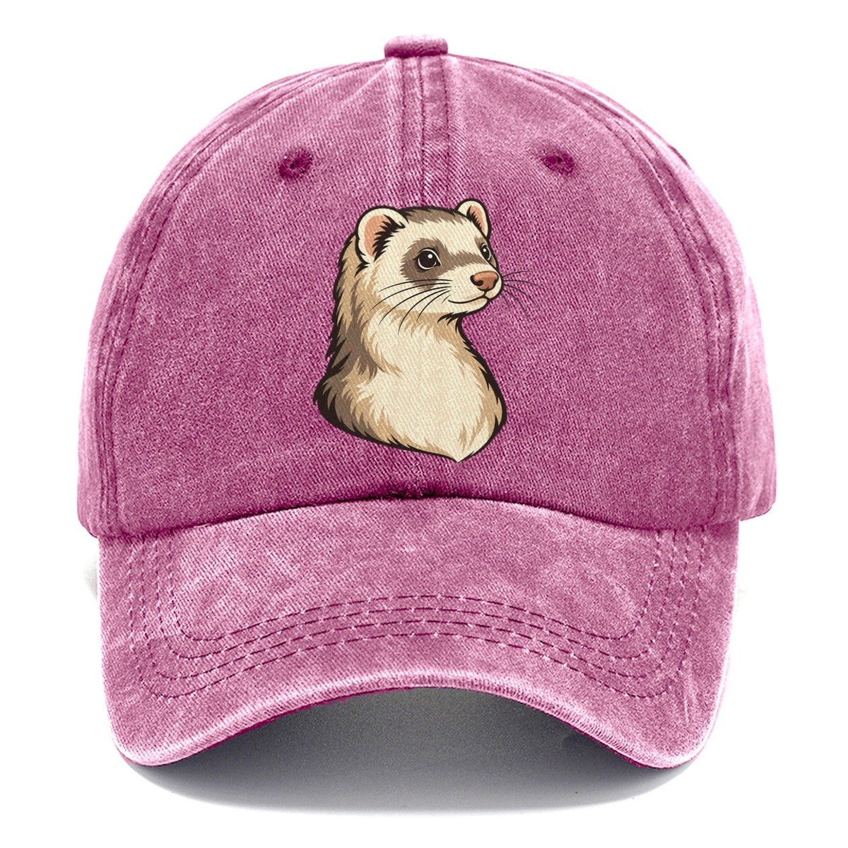 Ferret Cream Portrait Small Pet Logos Classic Cap – Dusty Rose