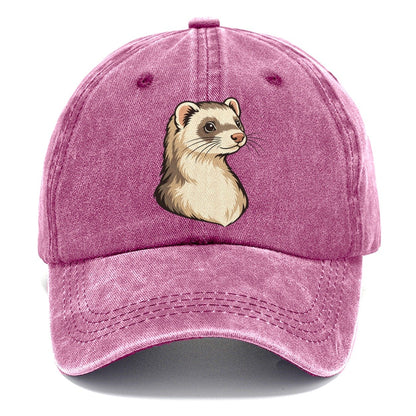 Ferret Cream Portrait Small Pet Logos Classic Cap – Dusty Rose
