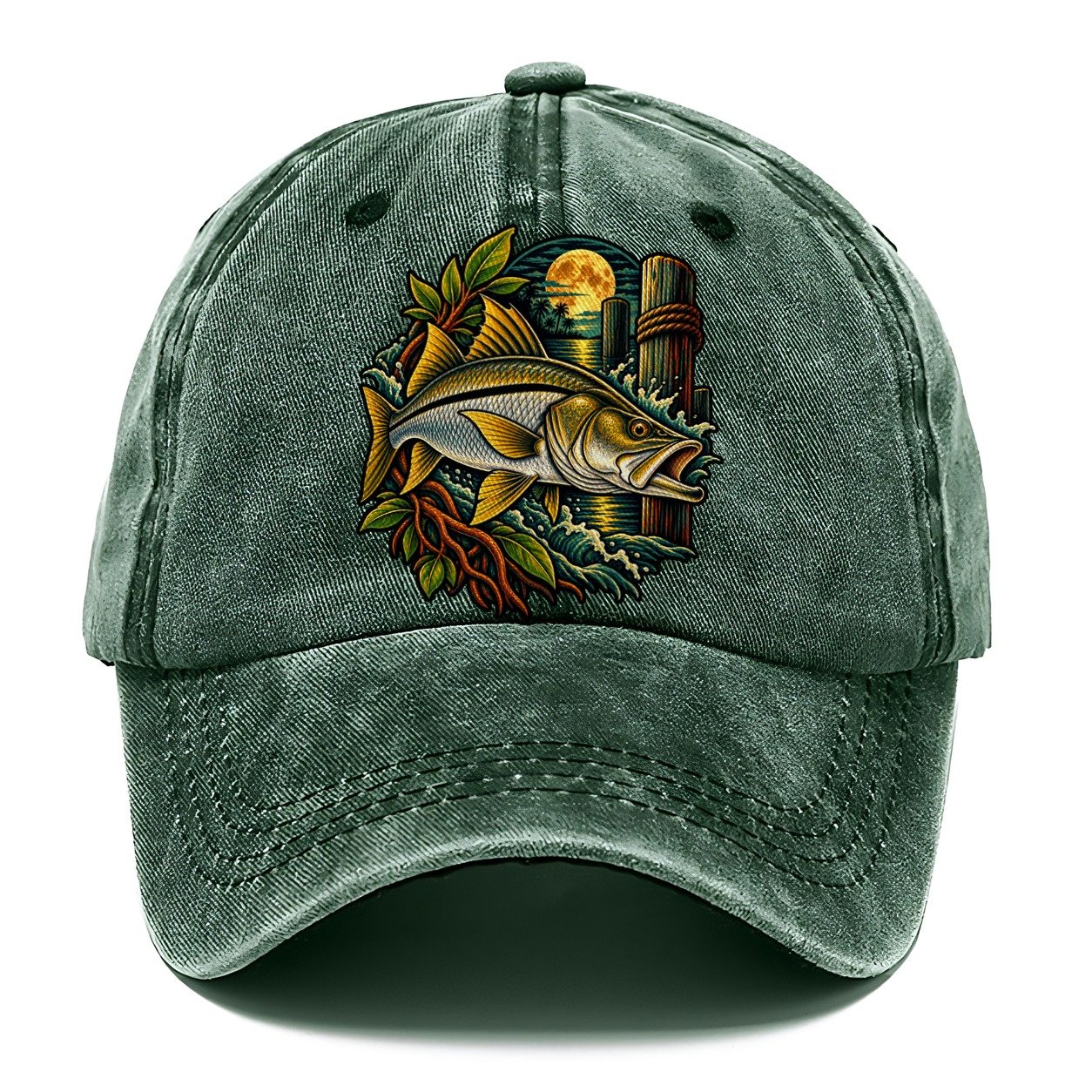 Snook Night Hunter Fishing Club Classic Cap – Forest Mist