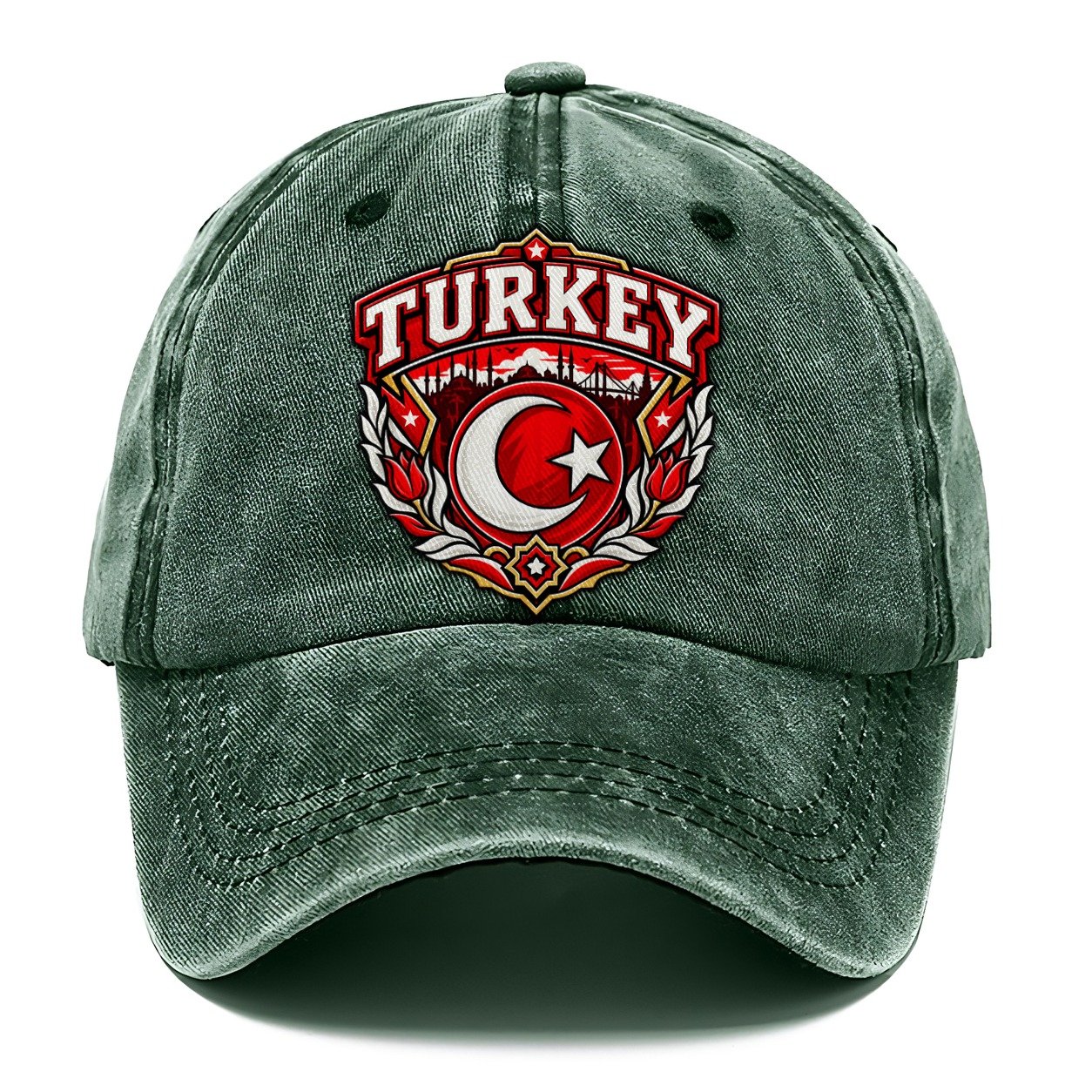 Turkey Retro Badge Country Logos Classic Cap – Forest Mist