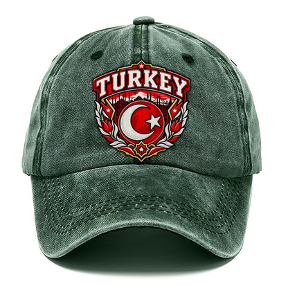 Turkey Retro Badge Country Logos Classic Cap – Forest Mist