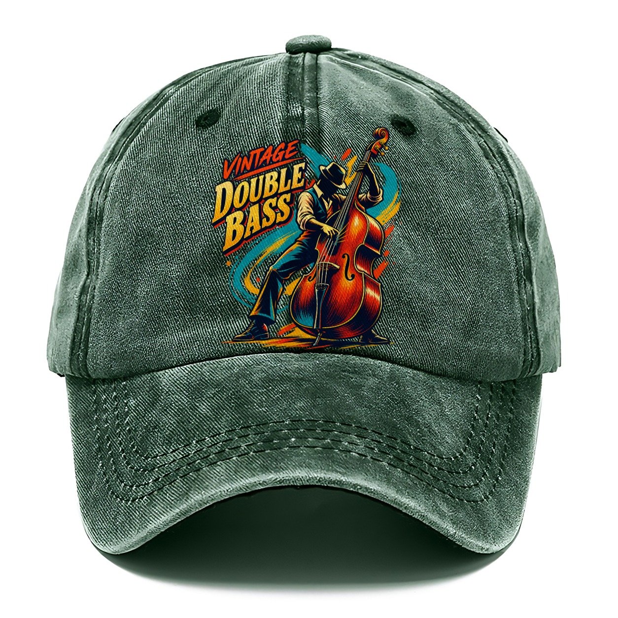 Vintage Double Bass Music Instruments Classic Cap – Forest Mist