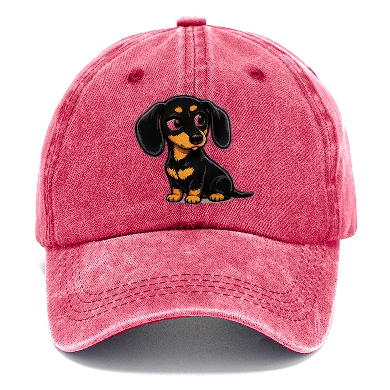 Dachshund Side Eye Classic Cap – Pomegranate Blush