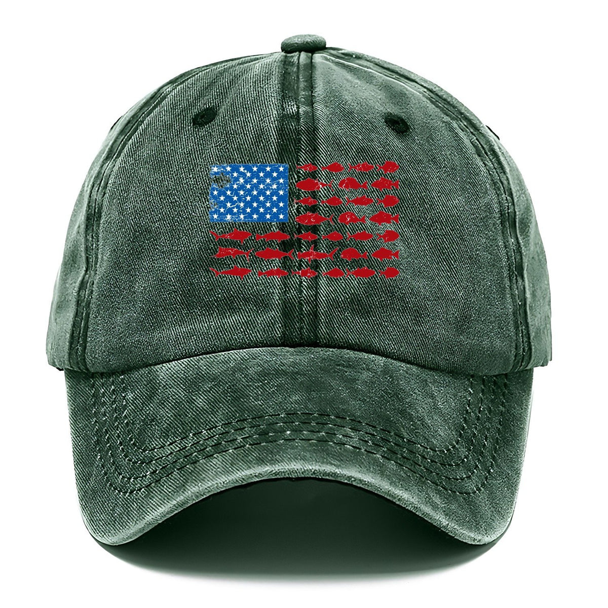 Fish Flag Logo Classic Cap – Forest Mist