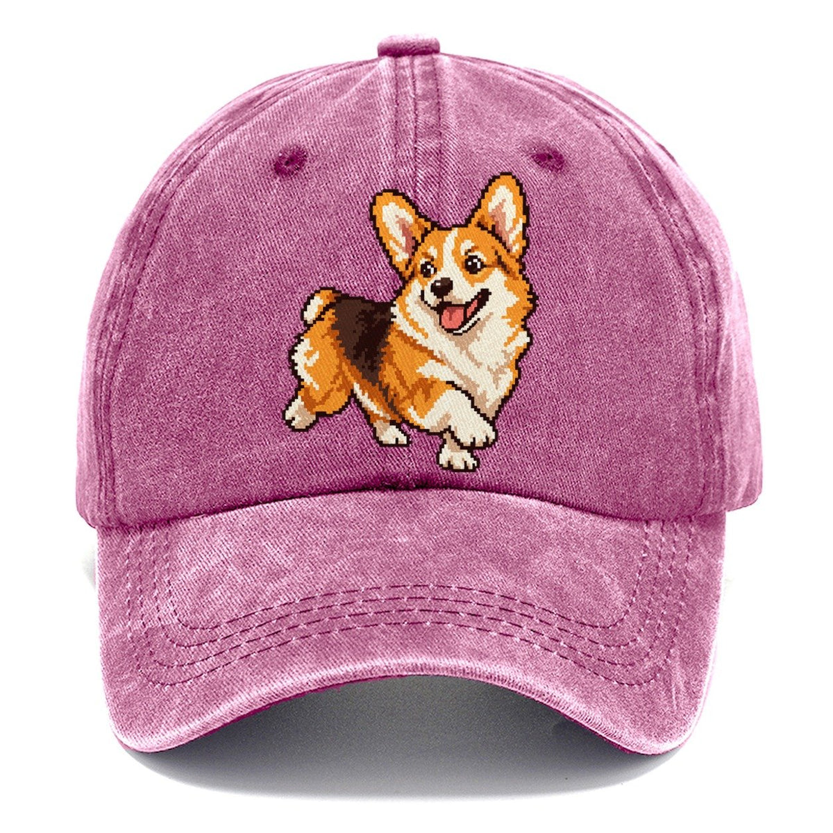 Pixel Art Corgi Classic Cap – Dusty Rose