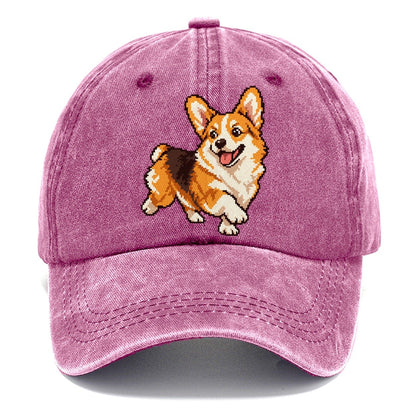 Pixel Art Corgi Classic Cap – Dusty Rose