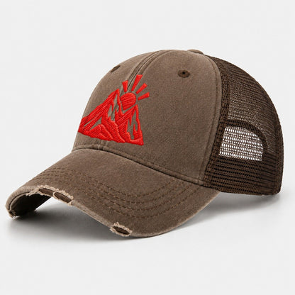Mountain Sunrise Cut Micro Motion Mark Washed Trucker Hat – Coffee