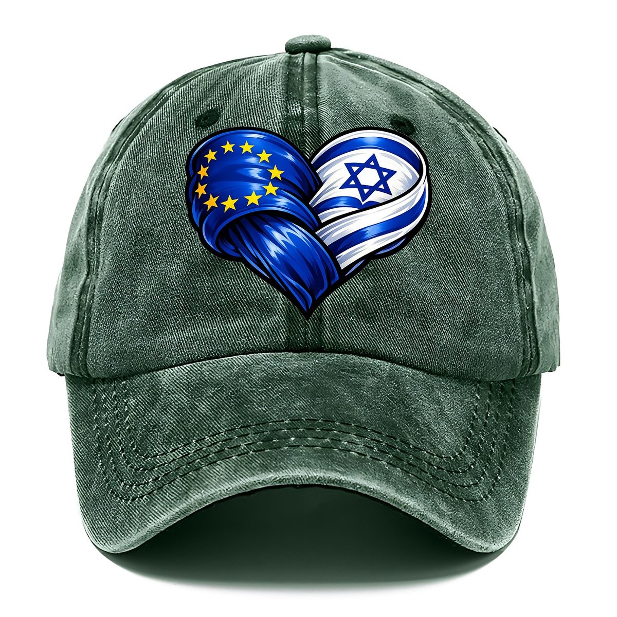 Eu Israel Intertwined Flag Heart Classic Cap – Forest Mist
