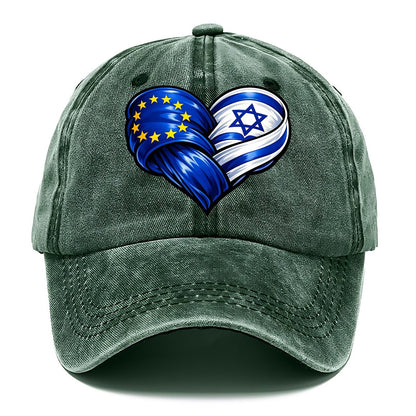 Eu Israel Intertwined Flag Heart Classic Cap – Forest Mist