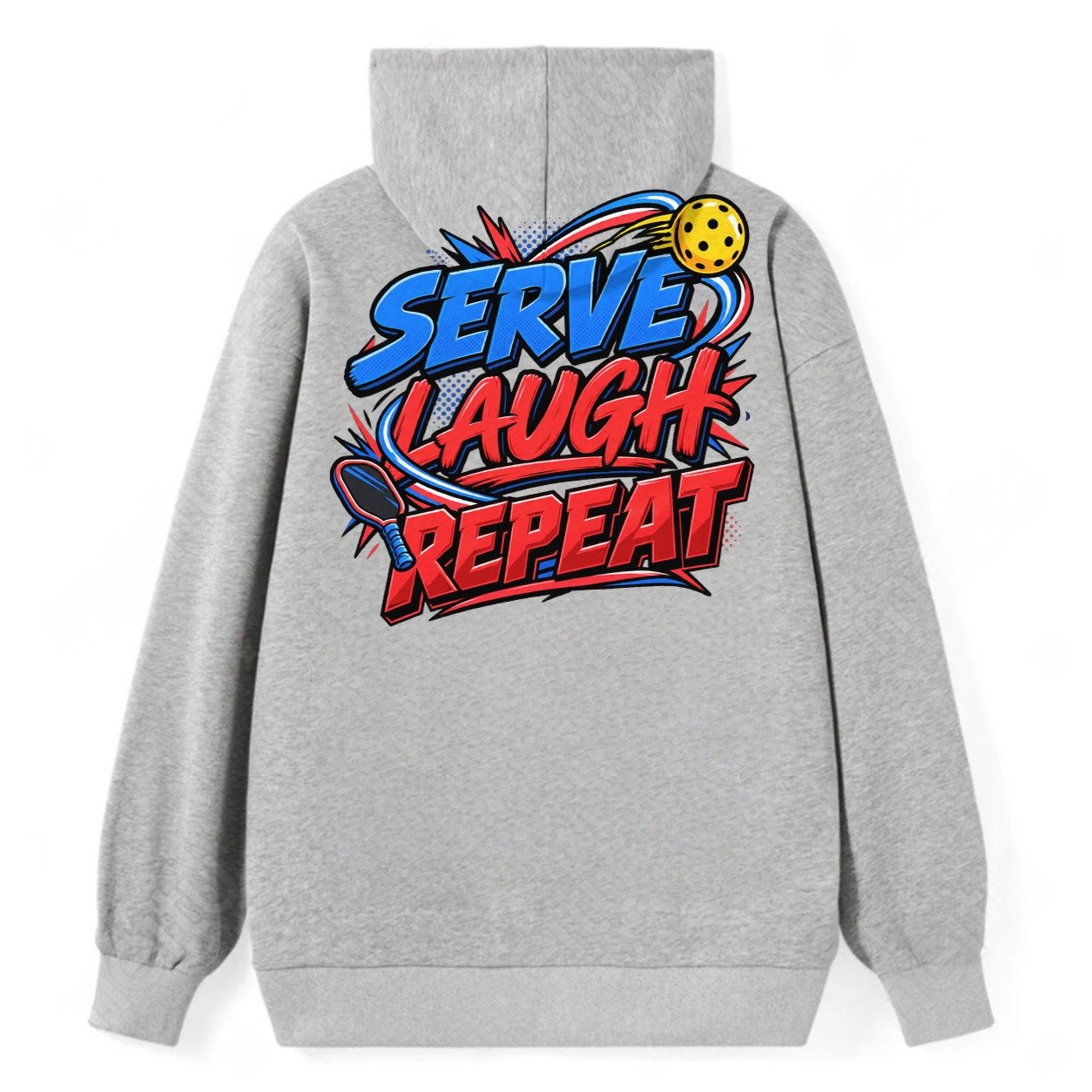 Serve Laugh Repeat Pickleball Life Classic Pullover Hoodie – Grey