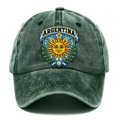 Argentina Retro Badge Country Logos Classic Cap – Forest Mist