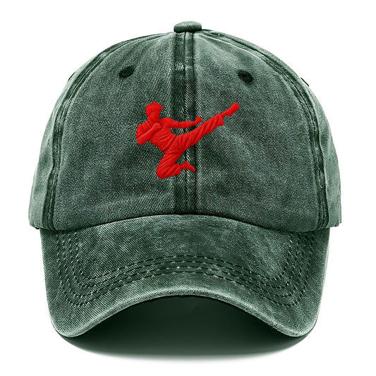 Martial Artist Flying Side Kick Micro Motion Mark Classic Cap – Forest Mist