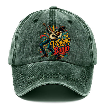 Vintage Banjo Music Instruments Classic Cap – Forest Mist