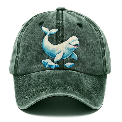Beluga Whale And Floating Ice Canada Cultural Icons Classic Cap – Forest Mist