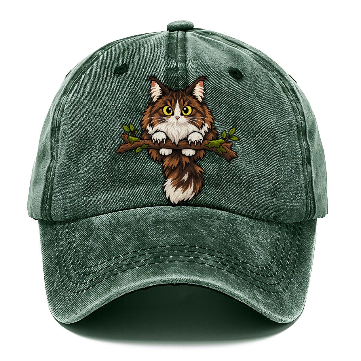 Norwegian Forest Cat Perched Peeking Cats Classic Cap – Forest Mist