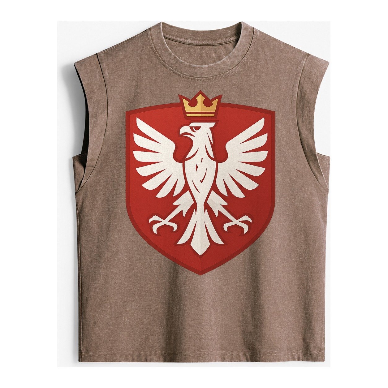 Poland White Eagle Vintage Washed Tank – Brown