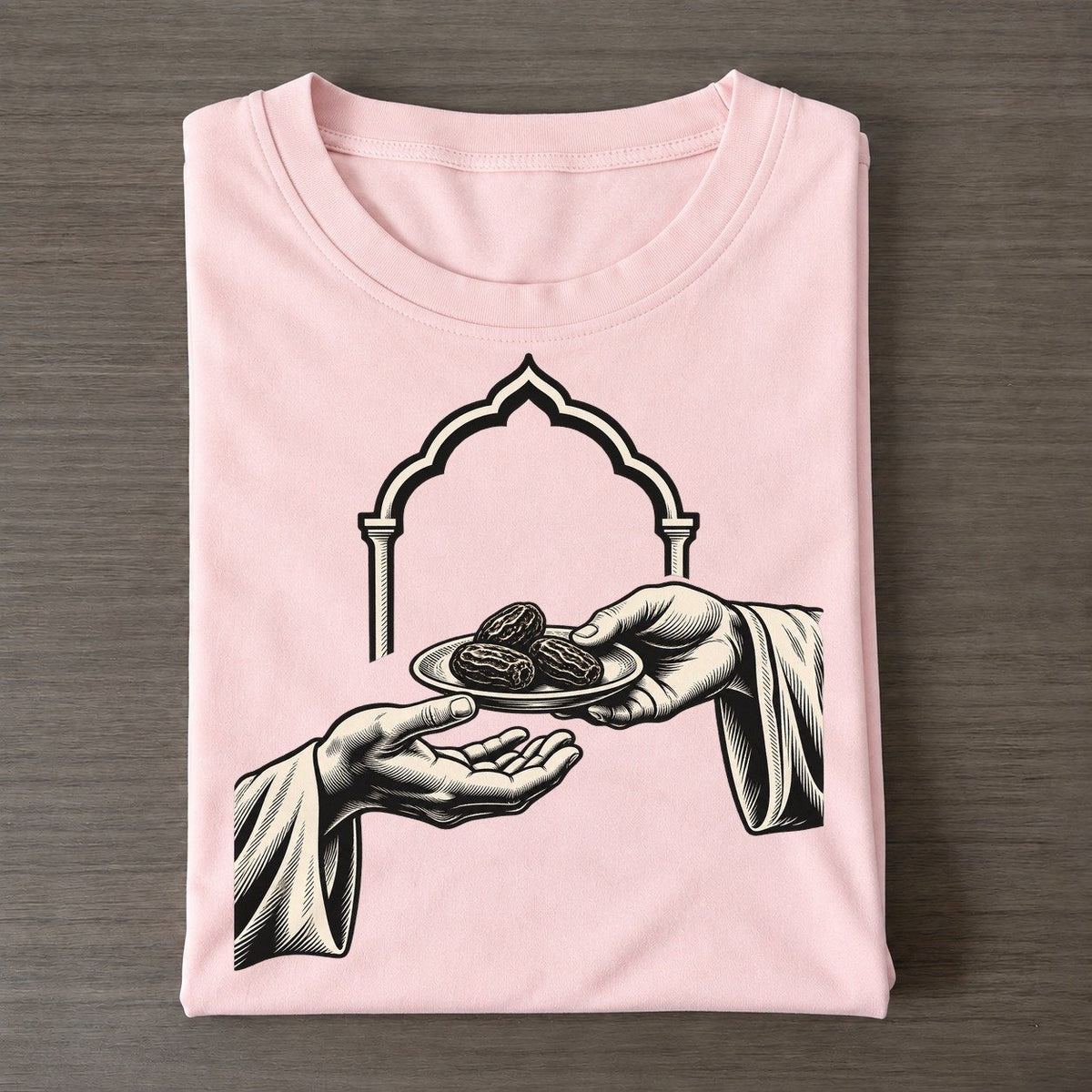 Muslim Iftar Sharing Hands World Faiths Ink Figures Classic T-shirt – Pink
