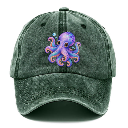 Octopus Playful Pinwheel Sea Sprite Classic Cap – Forest Mist