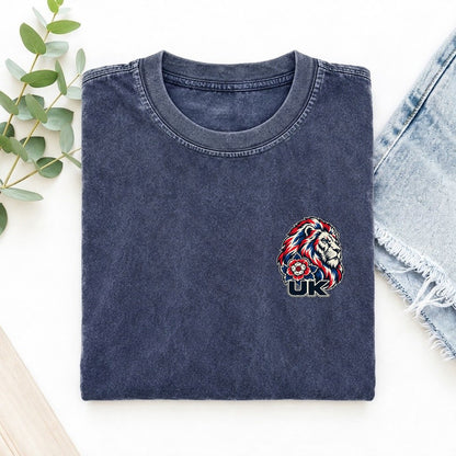 United Kingdom Country Pride Left Chest Vintage T-shirt – Blue