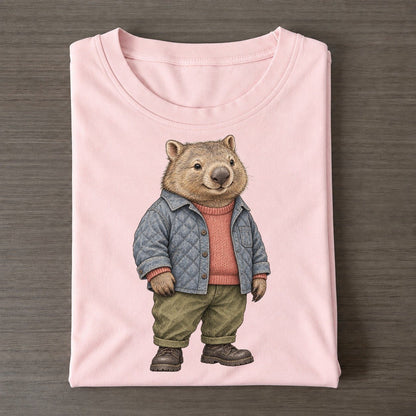 Common Wombat Wardrobe Portrait Wild Wardrobe Portraits Classic T-shirt – Pink
