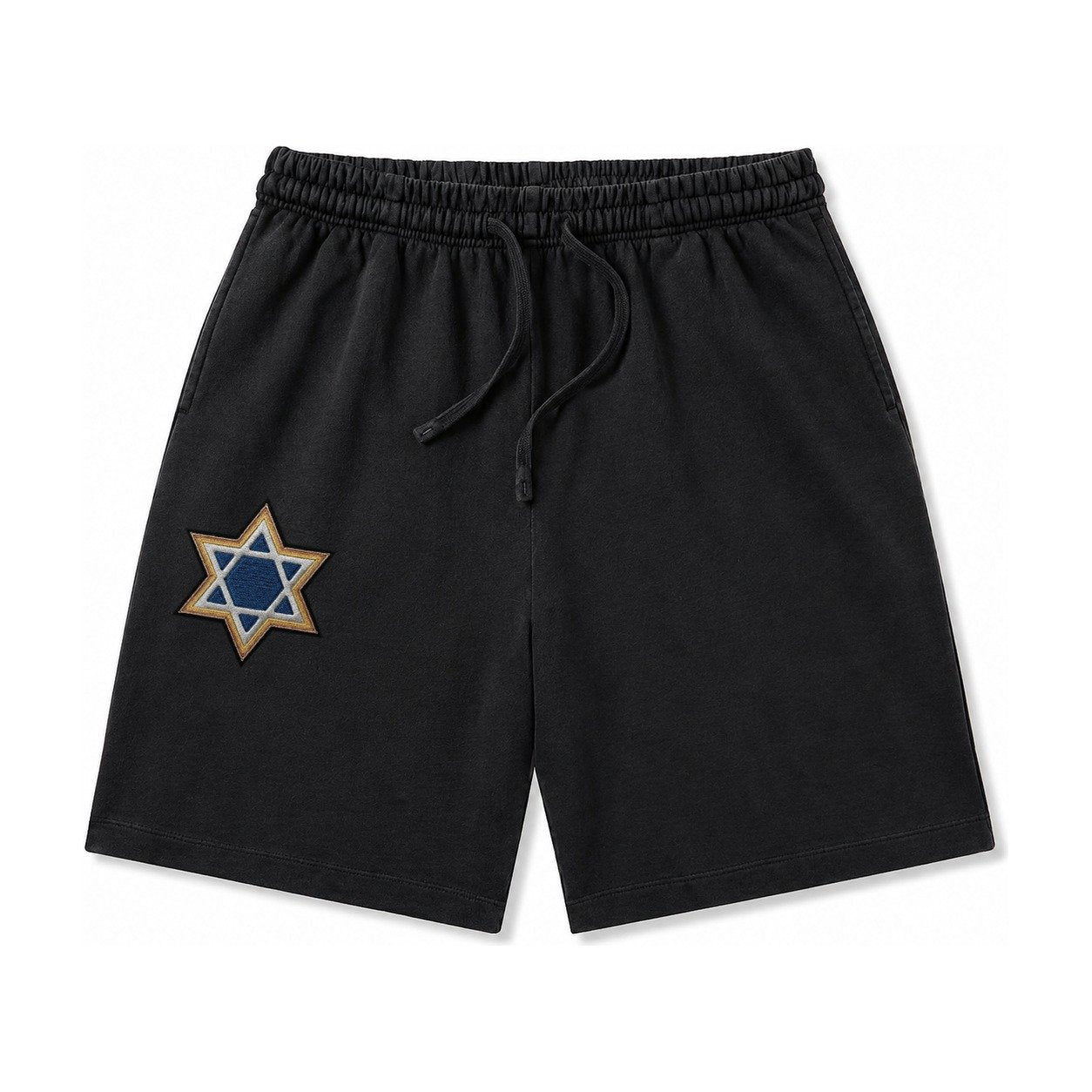 Star Of David Washed Shorts – Black