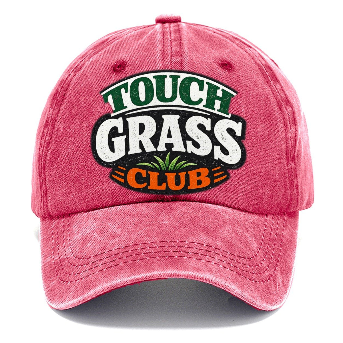Touch Grass Club Classic Cap – Pomegranate Blush