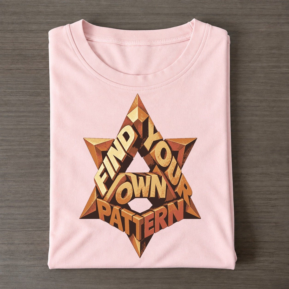 Interlocked Star Grid Letter Sculpture Classic T-shirt – Pink