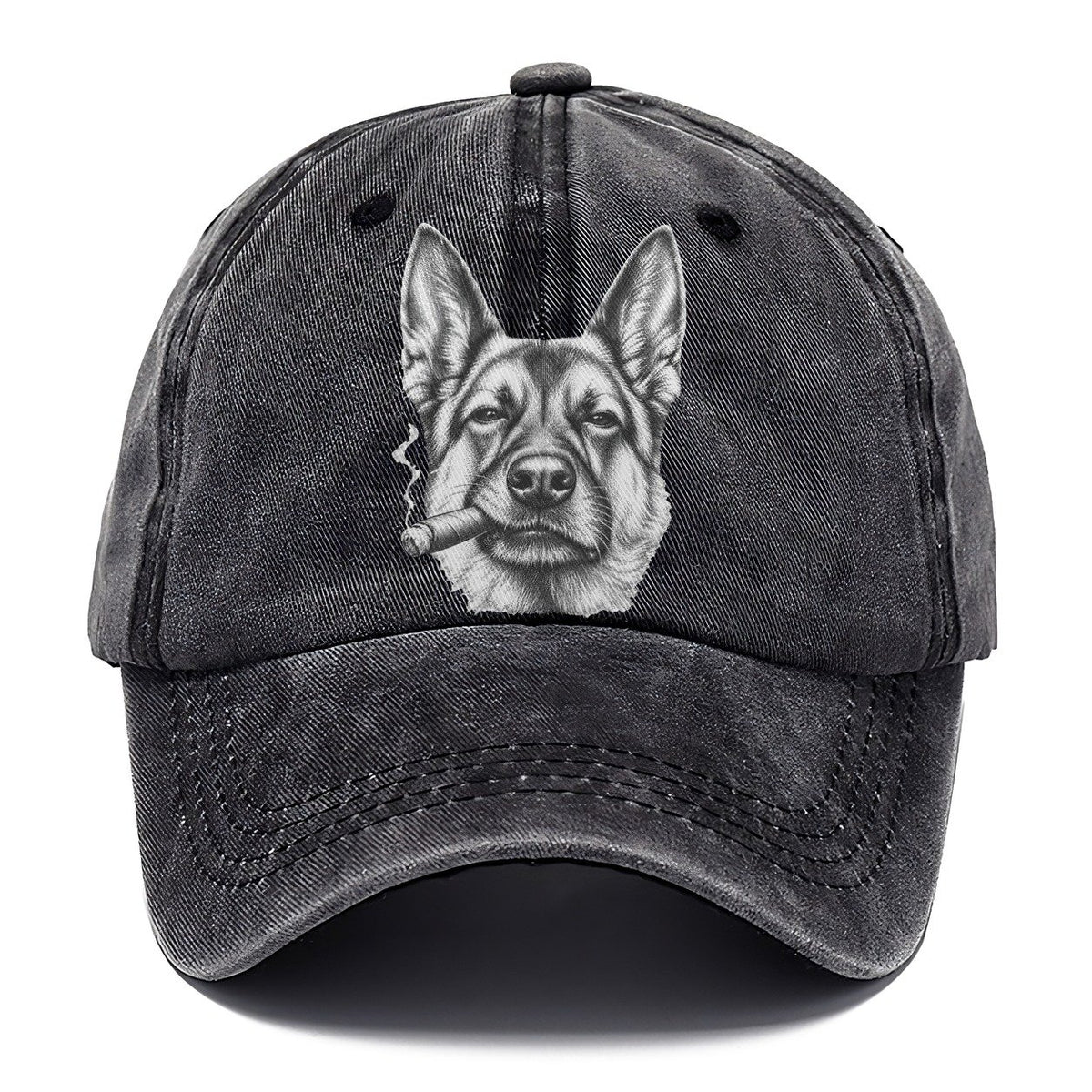 German Shepherd A Lit Cigar Smoking Dogs Smoking Dogs Portraits Classic Cap – Graphite