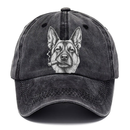 German Shepherd A Lit Cigar Smoking Dogs Smoking Dogs Portraits Classic Cap – Graphite