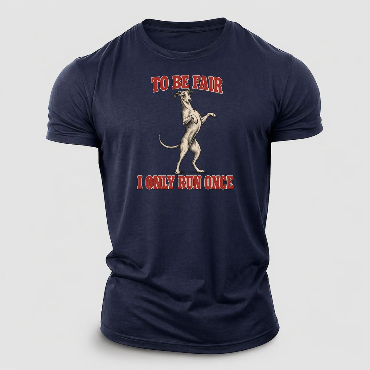 Whippet Dog Declarations Cotton T-Shirt – Navy