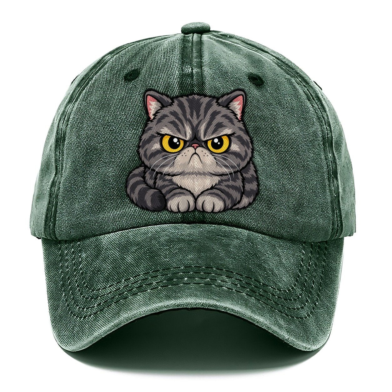 Exotic Shorthair Grumpy Sit Peeking Cats Classic Cap – Forest Mist