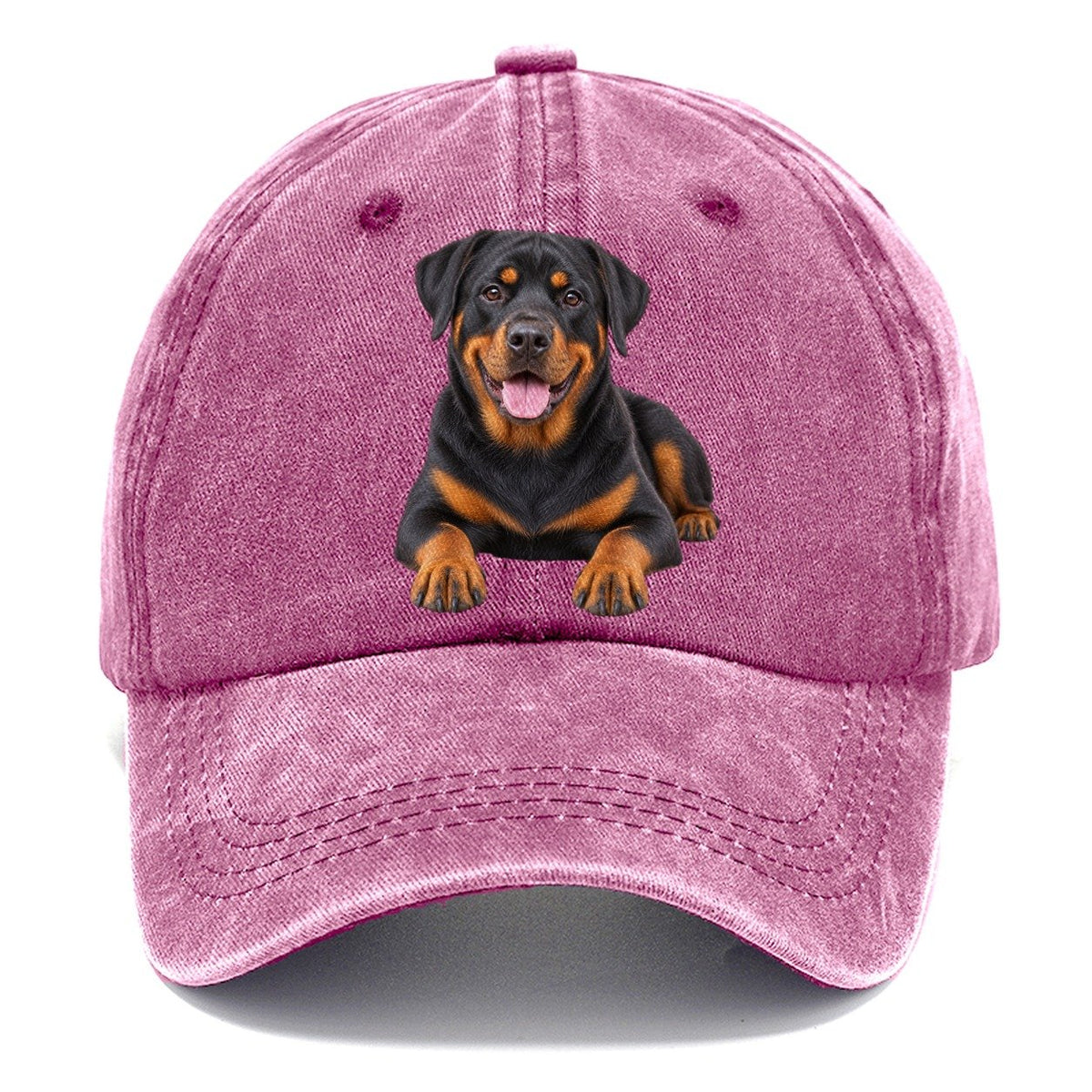 Rottweiler Sitting Top Breeds Classic Cap – Dusty Rose